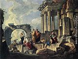 Apostle Canvas Paintings - Apostle Paul Preaching on the Ruins